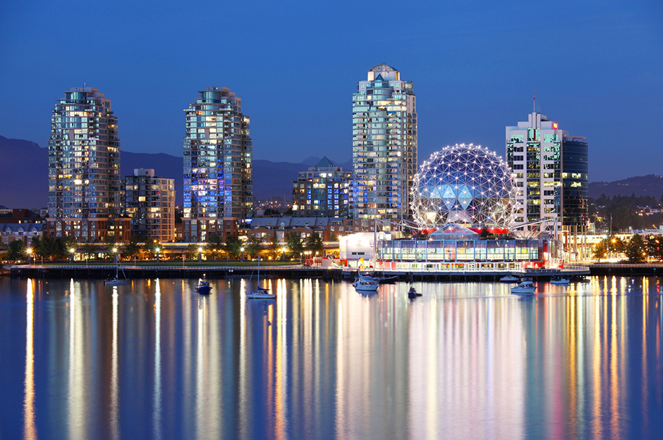 Travel across Canada by rail with Amtrak Vacations' Canadian Rail Experience! Vancouver skyline