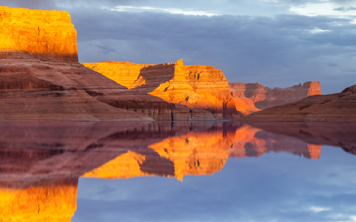 Reflection on Lake Powell in Glen Canyon National Recreation Area, Utah