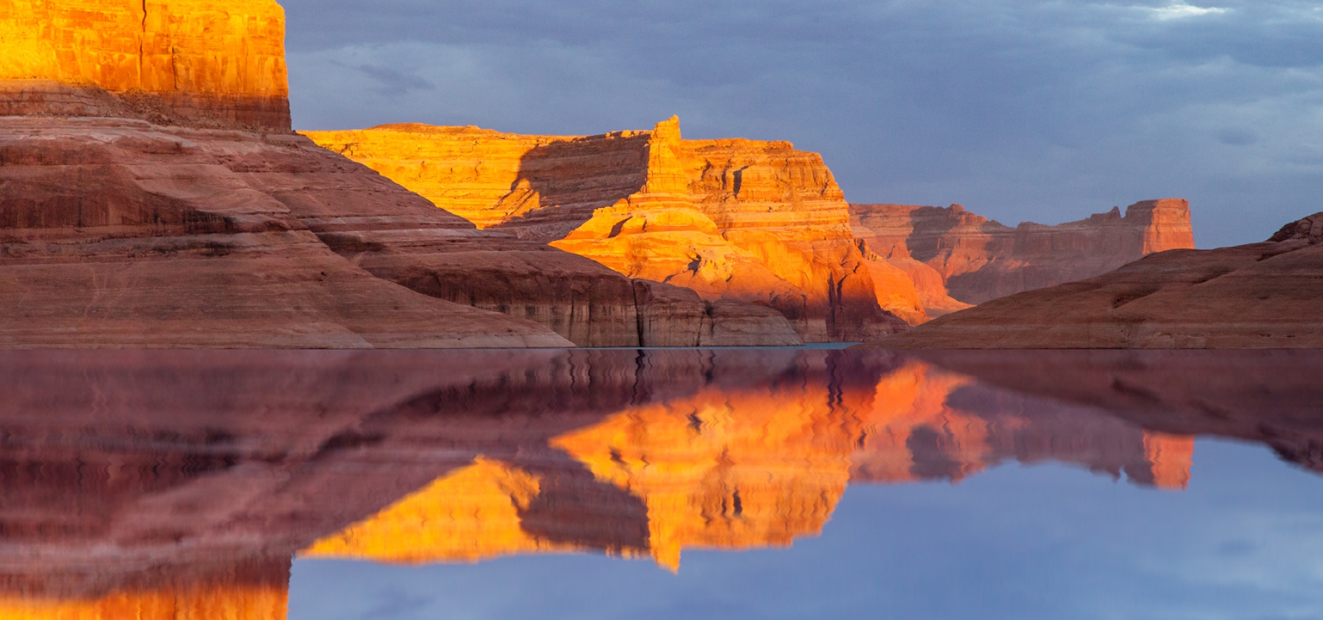 Reflection on Lake Powell in Glen Canyon National Recreation Area, Utah