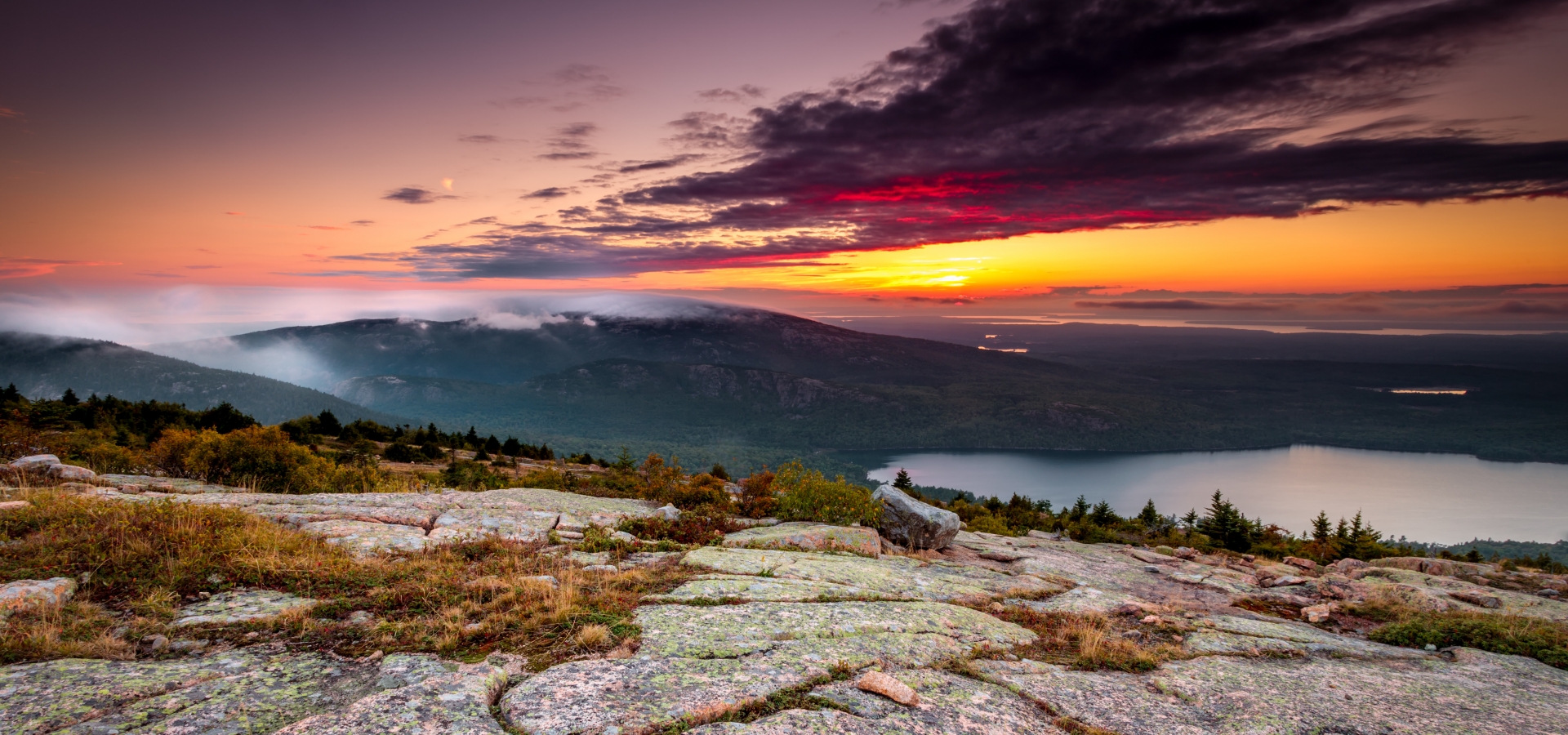Sunset in Acadia national park, cadillac mountain