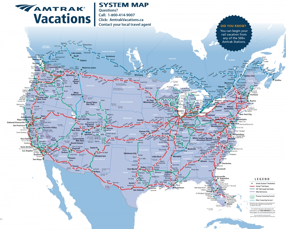 Amtrak Vacations System Map 2020 AVCA
