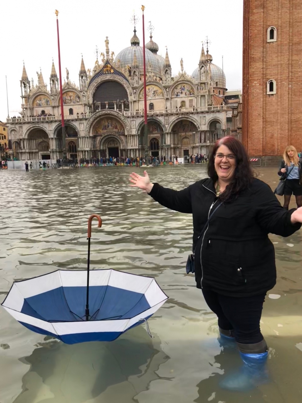 Fam Trips Flooded St Marks escaping umbrella